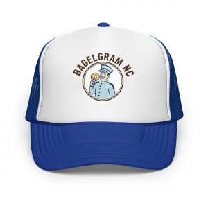 Foam trucker hat with BagelGram Round Logo